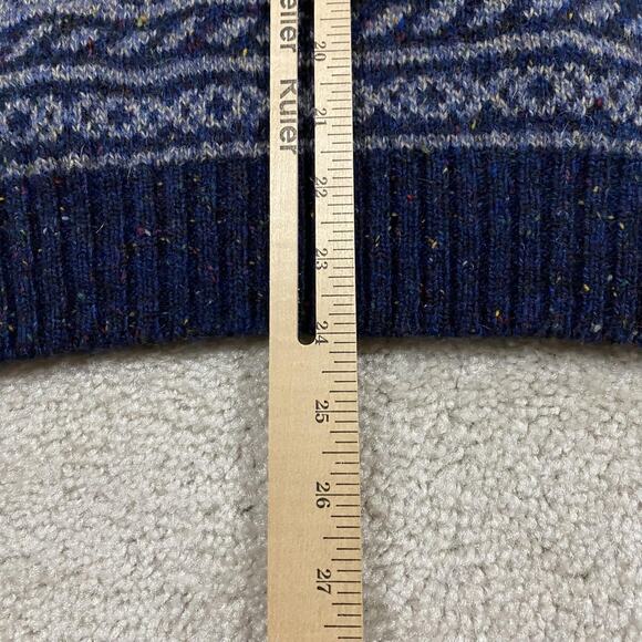 VTG McGregor Sweater Mens XL Blue Wool Blend Geometric Crewneck Grandpa 90s - Picture 6 of 7